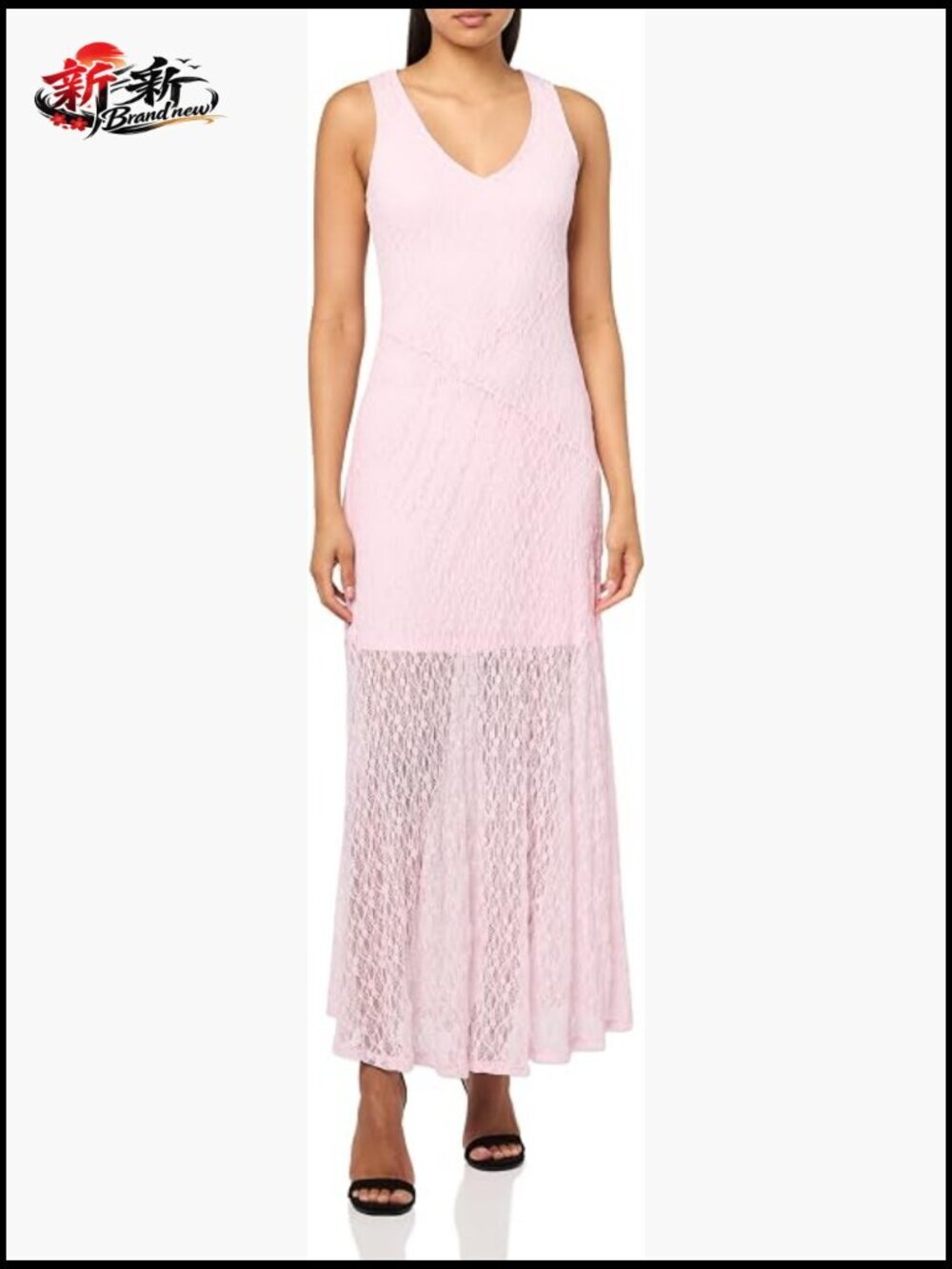 Solid Midi V-Neck Sleeveless Pull On Dress